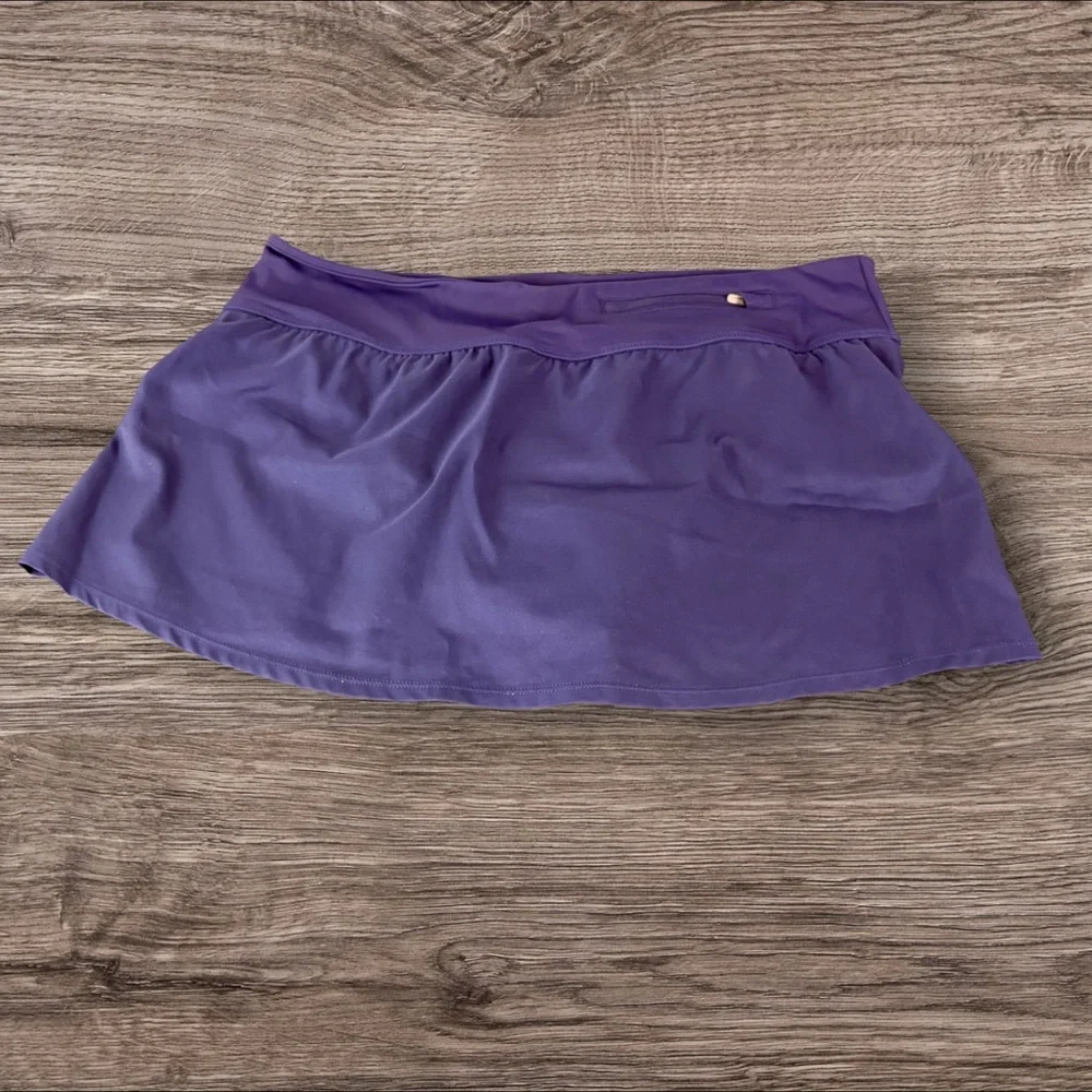 Nike Women's Large Blue Swim Bottom Mini Skort  Polyester Pull On Solid (738)